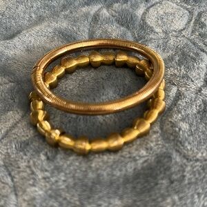 Gold tone bangle bracelet set